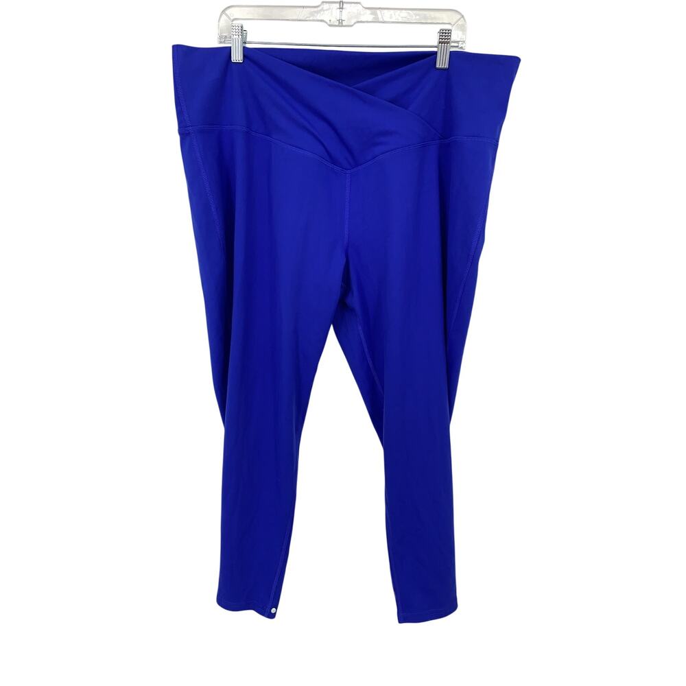 NWT DSG Performance High Rise 7/8 Tight Leggings Womens 2X Blue Crossover Waist